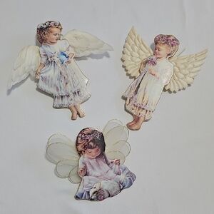 Set of Three Angelic Figurines with Wings